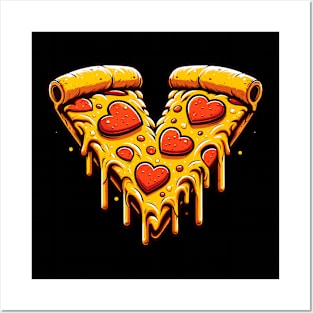 Pizza Heart Valentine's Day Posters and Art